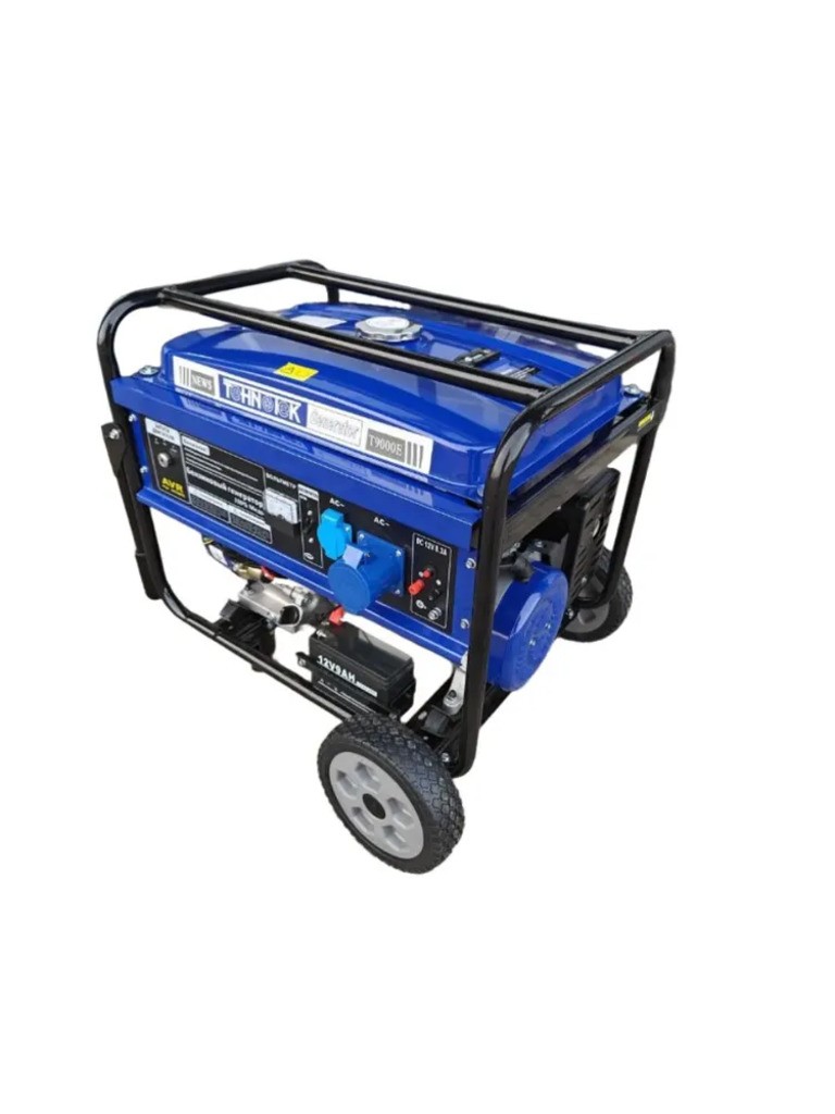 Генератор Tehnotek Т 9000Е (7,8/8,0кВт, электростарт., медная обмотка, КОЛЕСА+РУЧКИ)