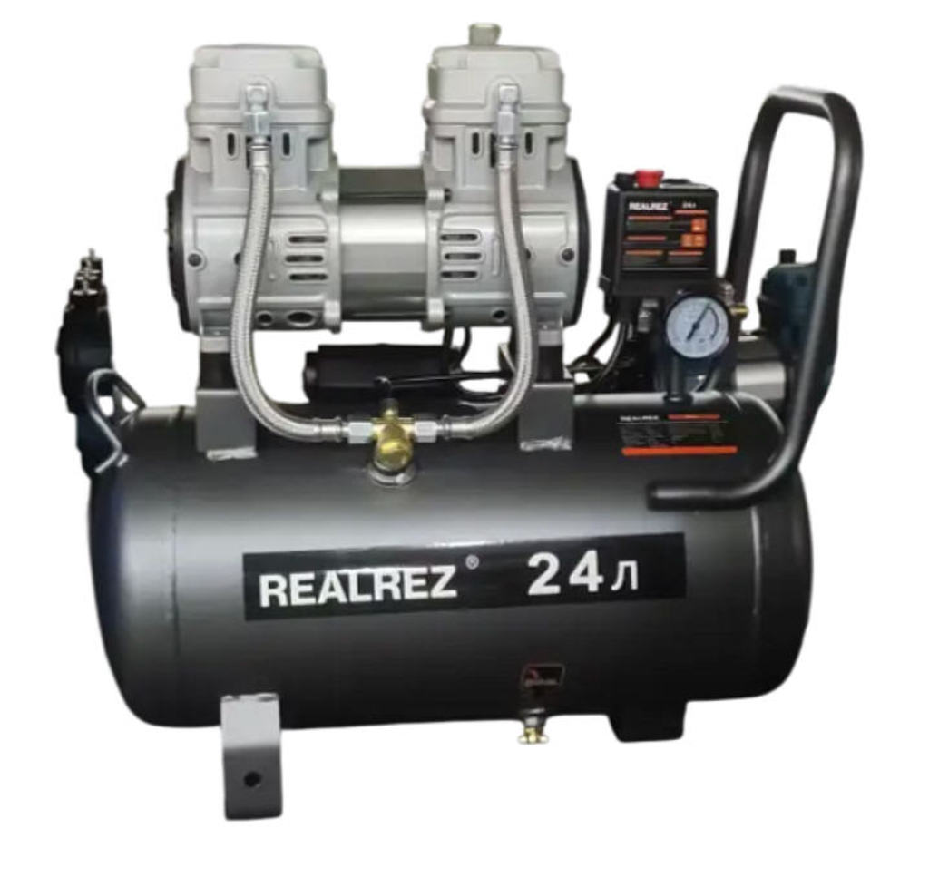 Безмасляный компрессор REALREZ TR-24, 7 бар, 1350Вт