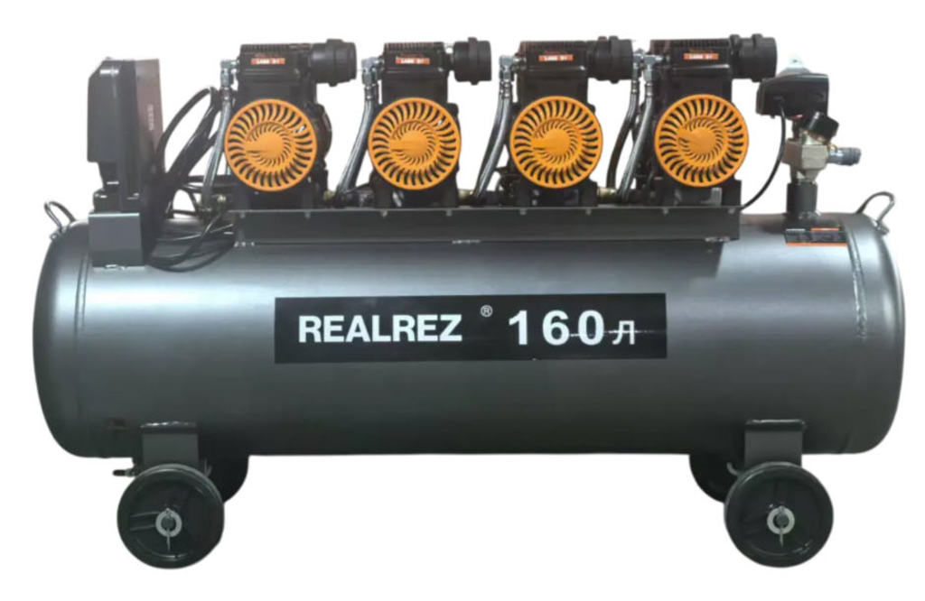 Безмасляный компрессор REALREZ TR-160, 7 бар, 160л