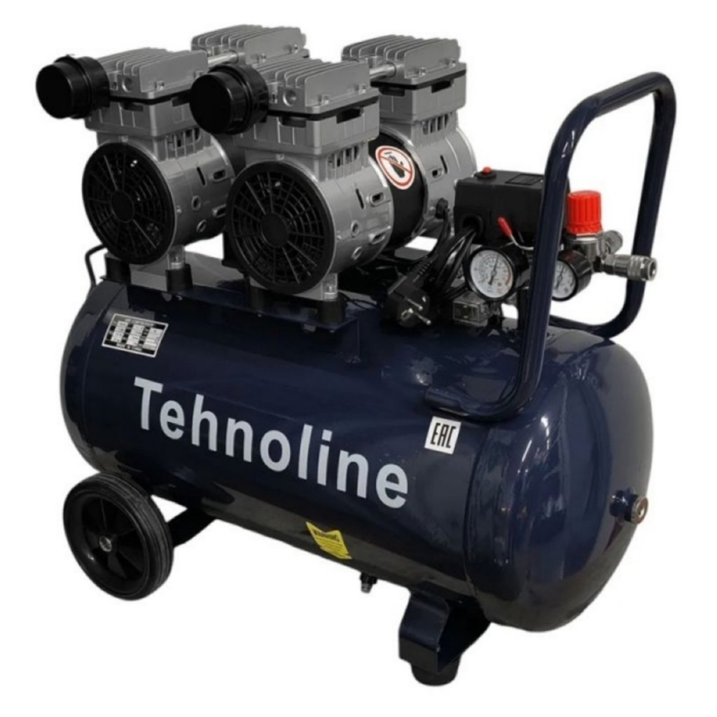 Компрессор Tehnoline ТВ1100*2/50/2,2кВт/8 атм/прямая передача/безмасляный