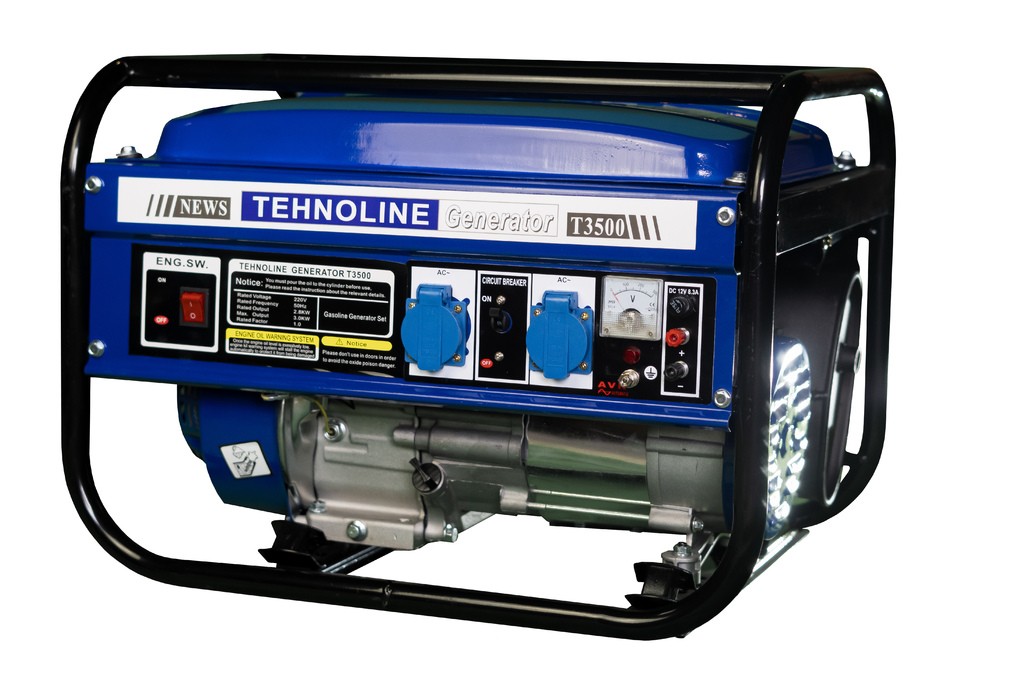 Генератор Tehnoline T3500 (2.8/3,0 кВт, алюминиевая обмотка, ручной старт.ротор 11 см.)